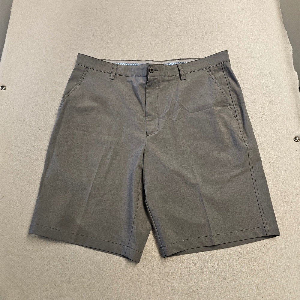 FootJoy Mens Performance Golf Shorts Gray Size 38 Flat Front Stretch FJ Logo